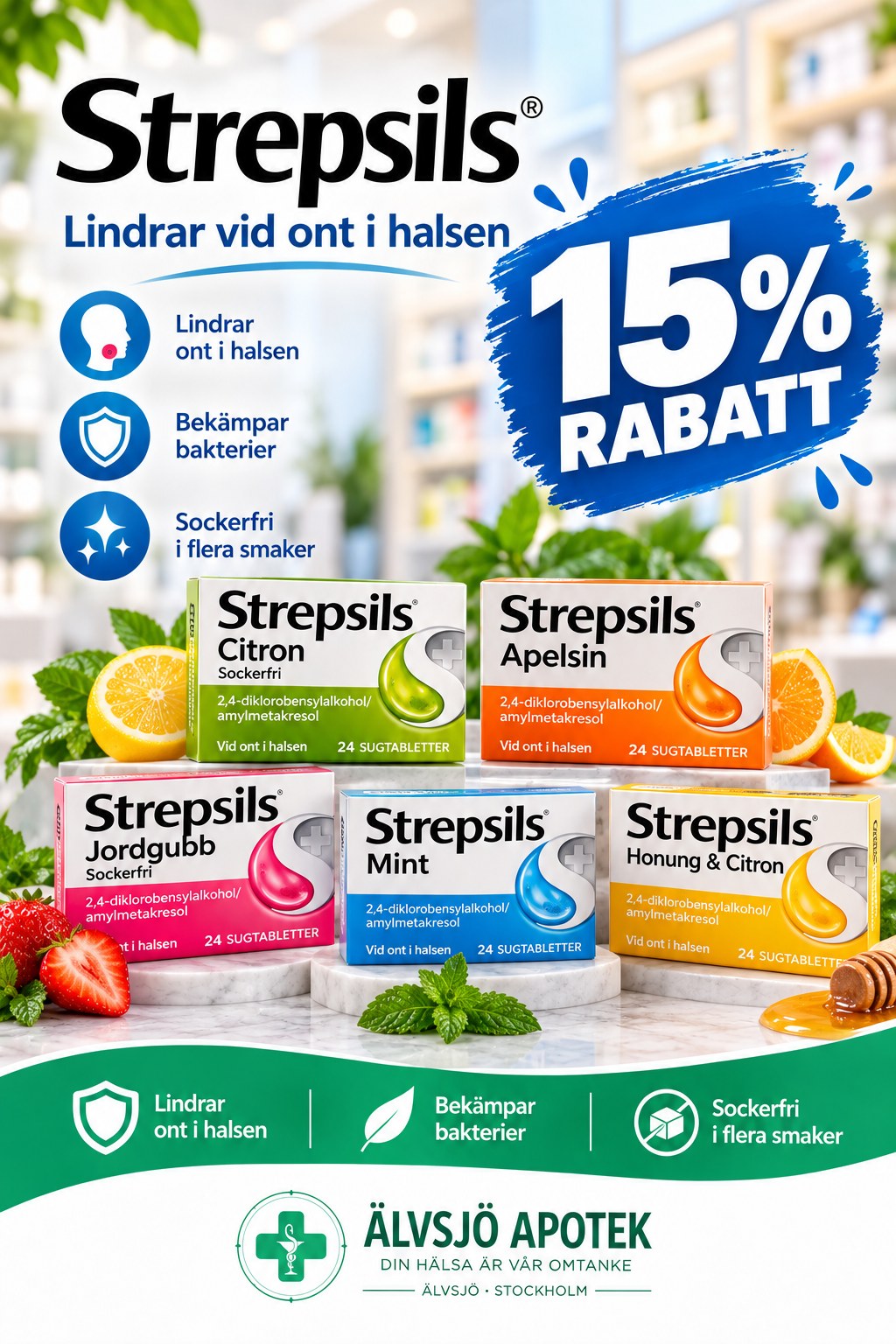 Strepsils – 15% rabatt